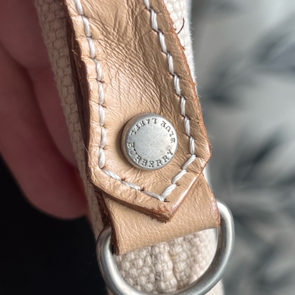 Burberry Blue Label Cream Canvas Crossbody with Blue Novacheck VGUC - Picture 9 of 14